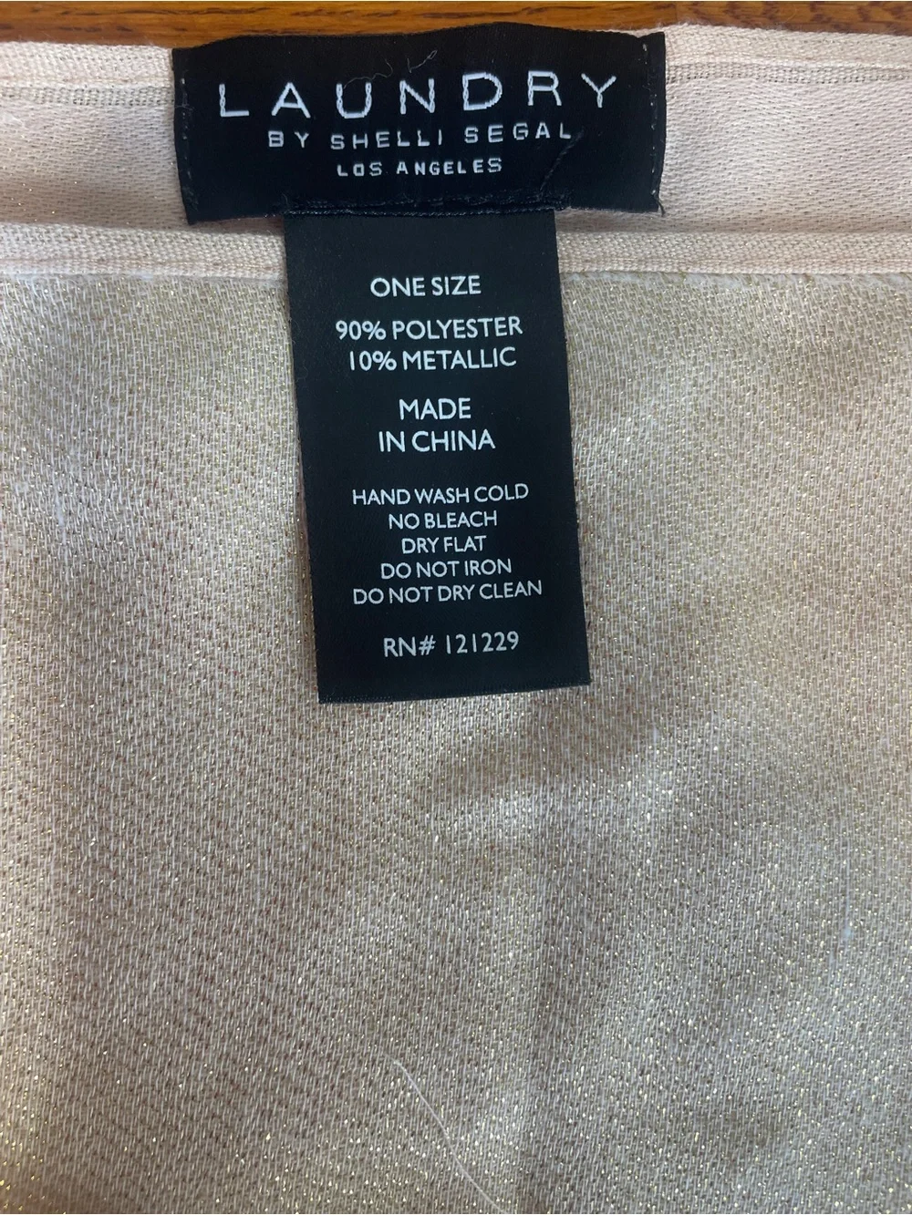 Laundry by Shelli Segal Light Pink Shimmering Wrap/Scarf